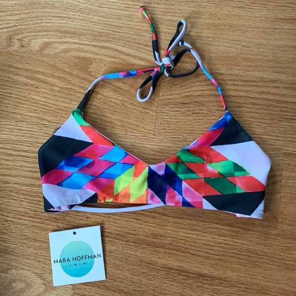 Mara Hoffman Other - Mara Hoffman Peach Multi bikini top XS